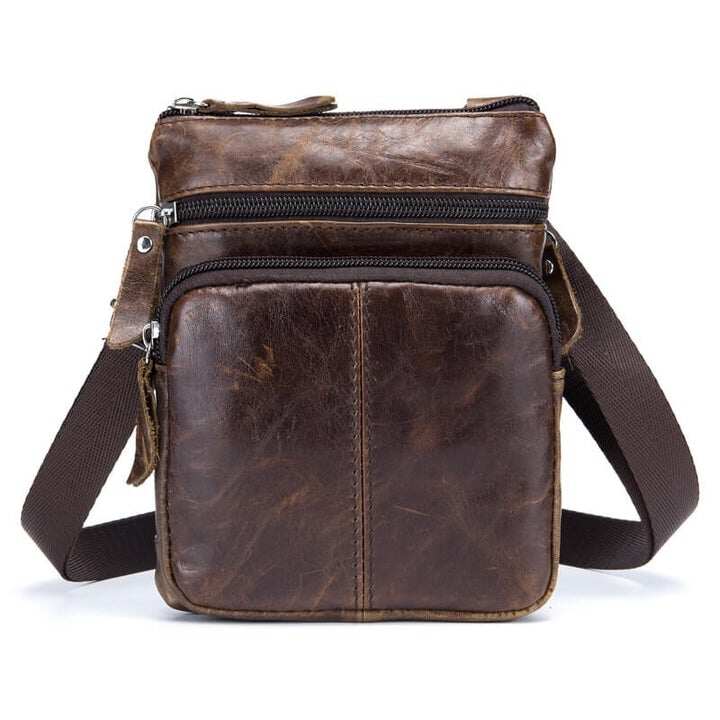 Męska skórzana mała torba listonoszka Crossbody