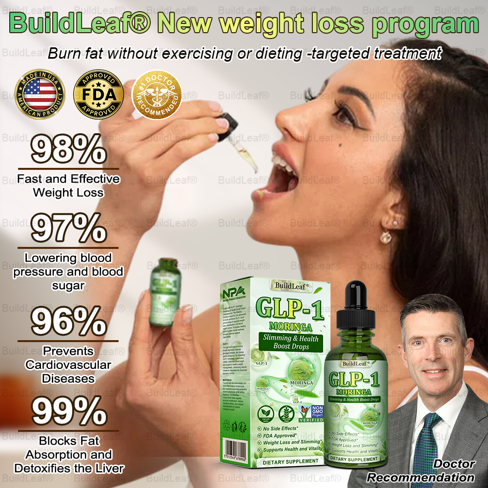Clínica Mayo & Clevaland Oficial | BuildLeaf® Trizepatide GLP-1 Moringa Slimming & Health Boost Drops🔥 (Queimador de gordura de grau alimentício – Desenvolvido pela The Obesity Society)