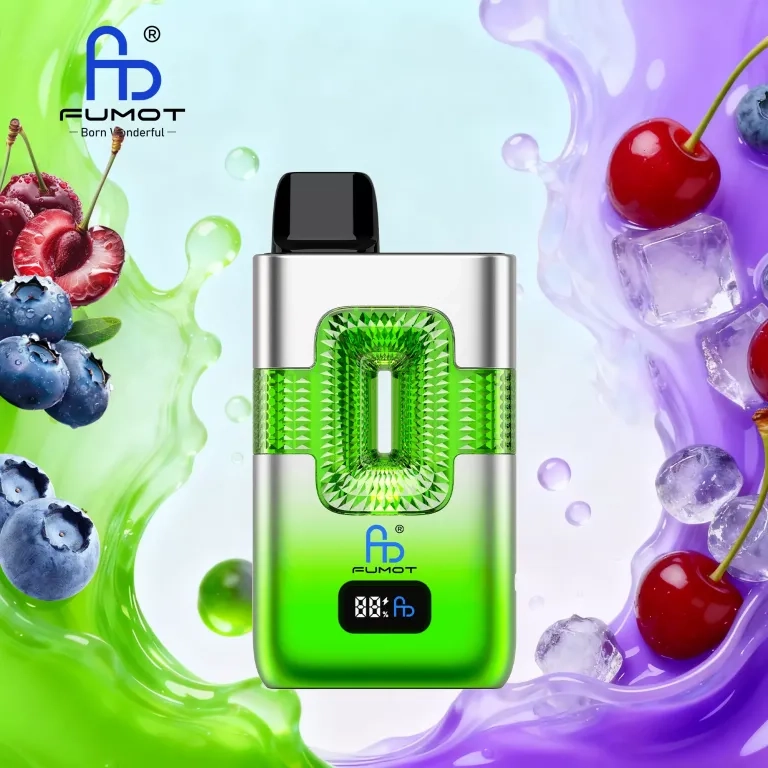 FUMOT ECO 2IN1 50K is a high-capacity rechargeable disposable vape Cherry Ice & Blue Razz Cherry