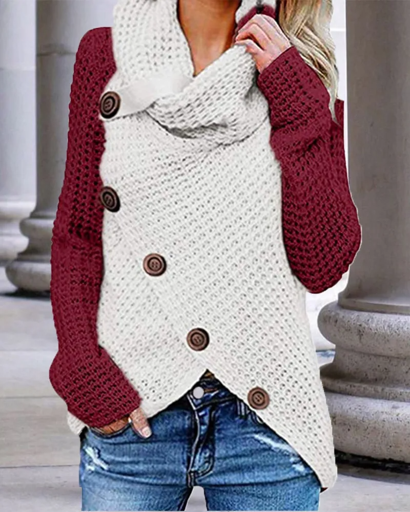 Uma gola rulê de malha simples para lazer