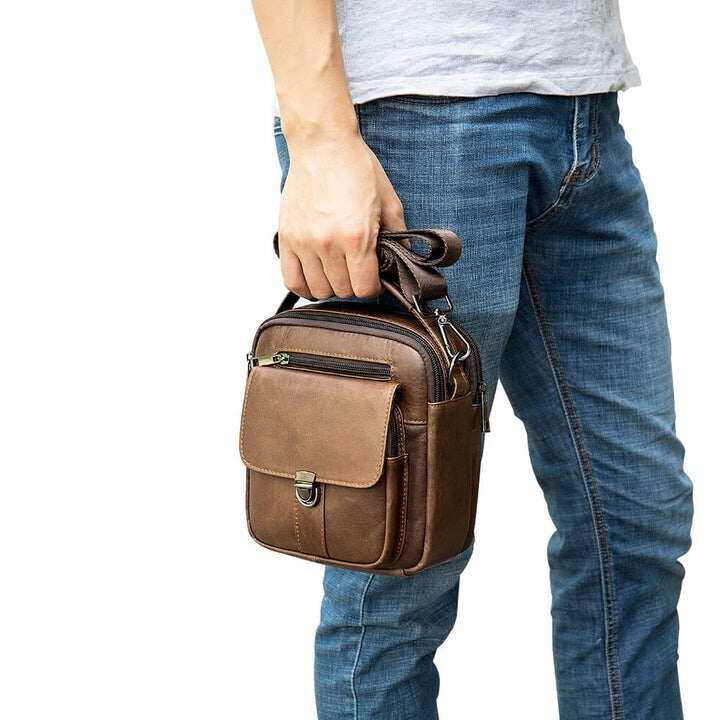 Męska torba wycieczkowa z prawdziwej skóry Crossbody torba na ramię Vicochic