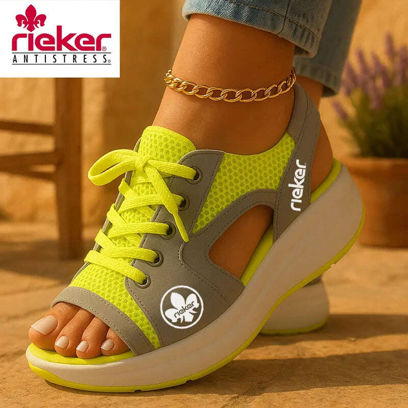 RIEKER@2025 new sports massage sandals with laces for leisure