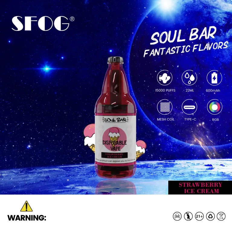 SFOG SOUL BAR 15000 Puffs Rechargeable Bulk Buy Disposable Vape Wholesale
