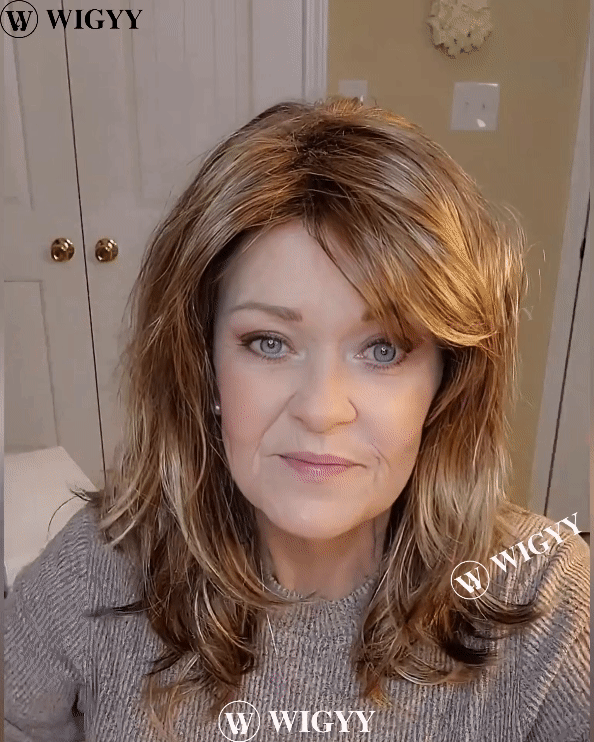 Wigyy Peruca Elegante Destacada Ondulada