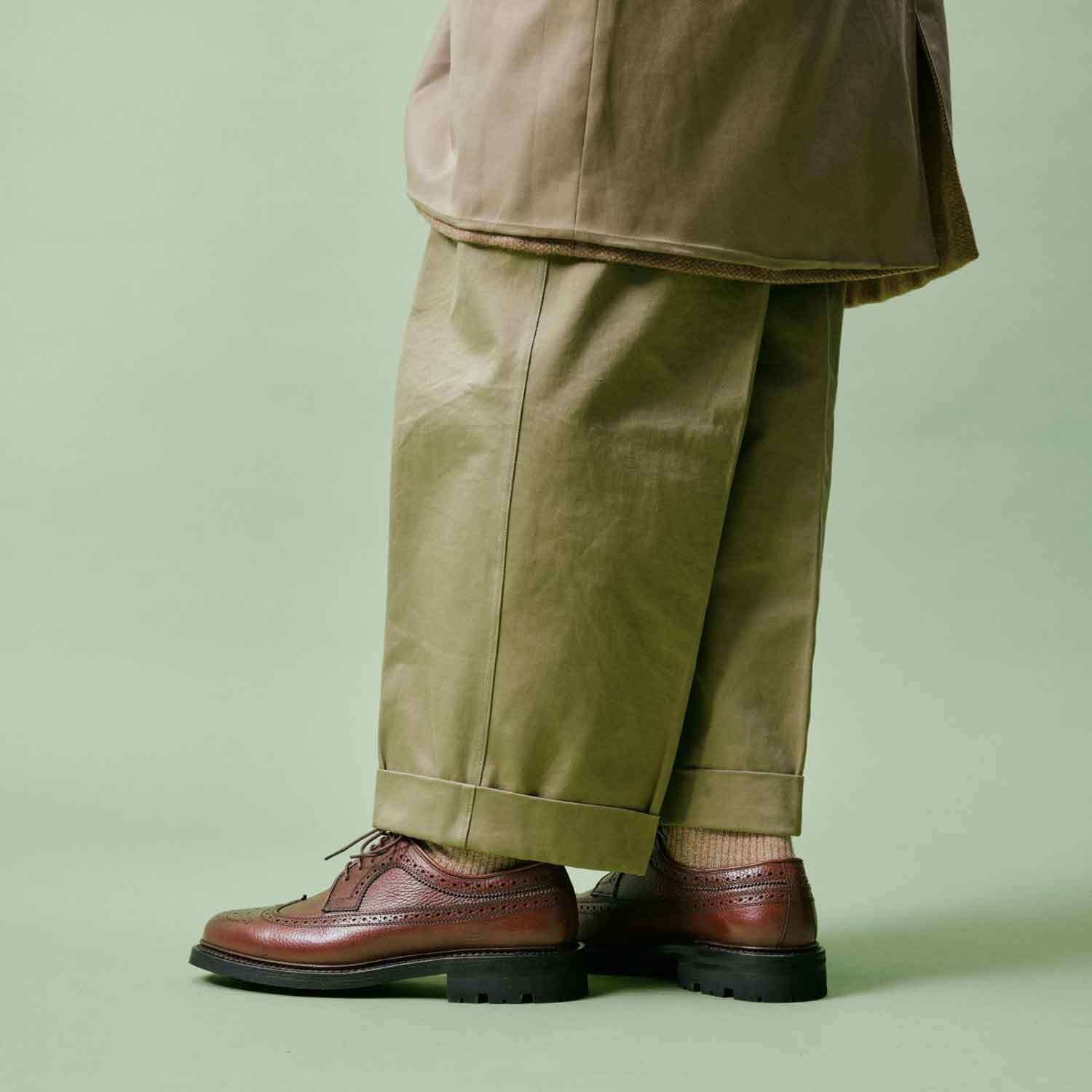 Brogues - Sapatos derby de couro granulado tricolor