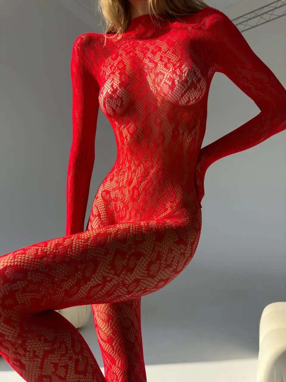 Bodystocking de malha de leopardo