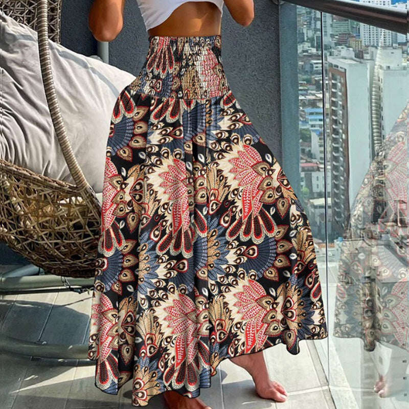 2025 nova saia floral casual fashion com meio corpo
