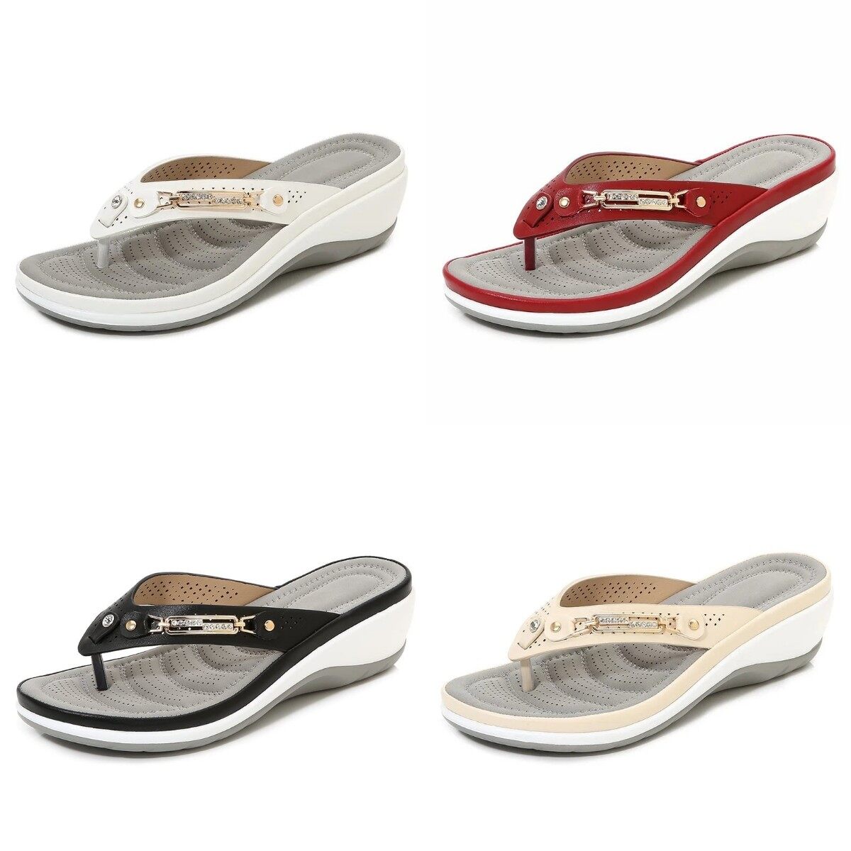 ⏰Last Day Promotion 49% OFF -Women's Arch Support Soft Cushion Flip Flops Thong Sandals Slippers
