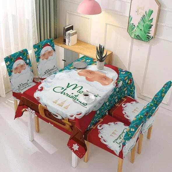 🎅 Promoção de Natal com 50% de desconto - Decoração de toalha de mesa de Natal para cadeira