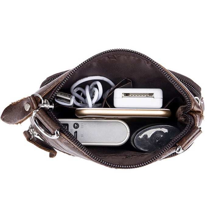 Męska skórzana mała torba listonoszka Crossbody