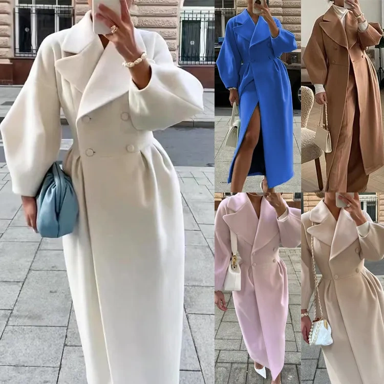 💕NOVO VESTIDO DE MALHA EUROPEU E AMERICANO OUTONO E INVERNO COM MANGA RETRO E ETIQUETA GRANDE.