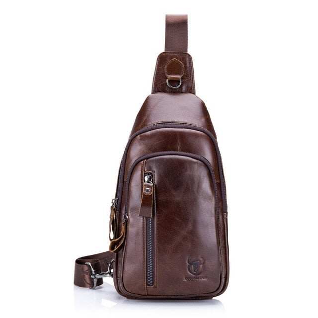 Męskie torby na klatkę piersiową Torby z prawdziwej skóry Crossbody Torba na ramię