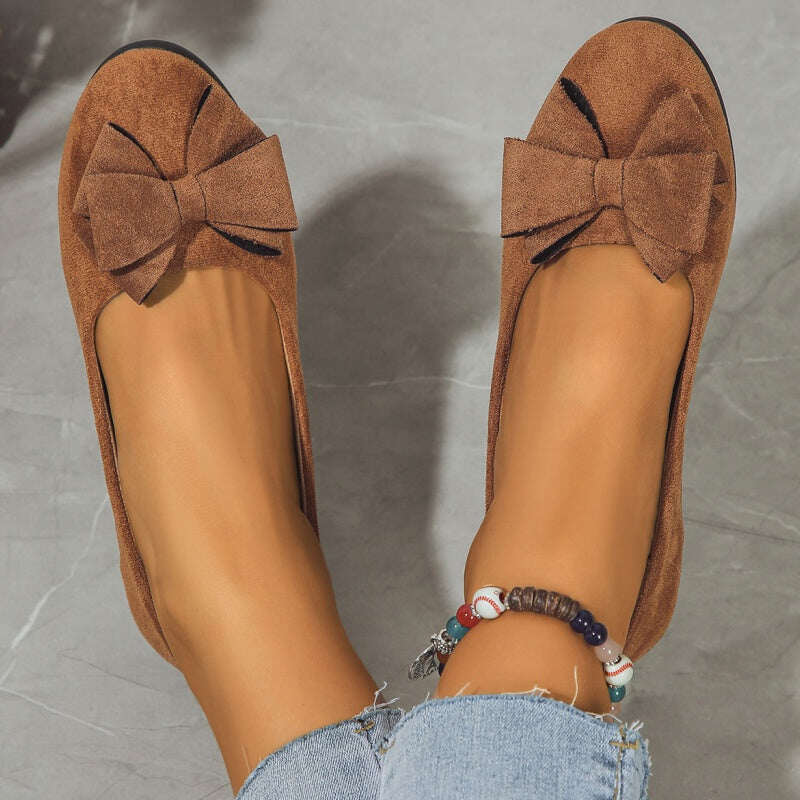 🔥Último dia de liquidação – 49% DE DESCONTO🎁 Mocassim ortopédico de cunha com laço e decoração Bowknot