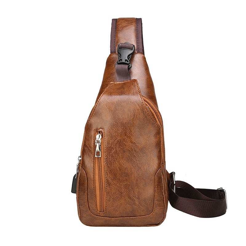Męska torba na klatkę piersiową z teksturą w stylu retro