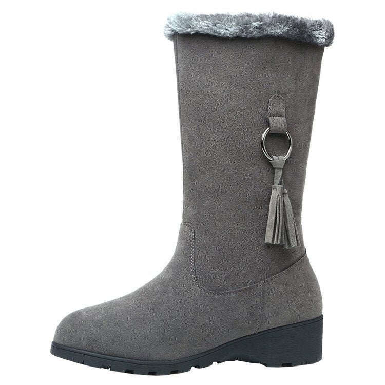 【🔥Novos produtos 2025】👢Botas femininas casuais térmicas de pelúcia sintética para neve