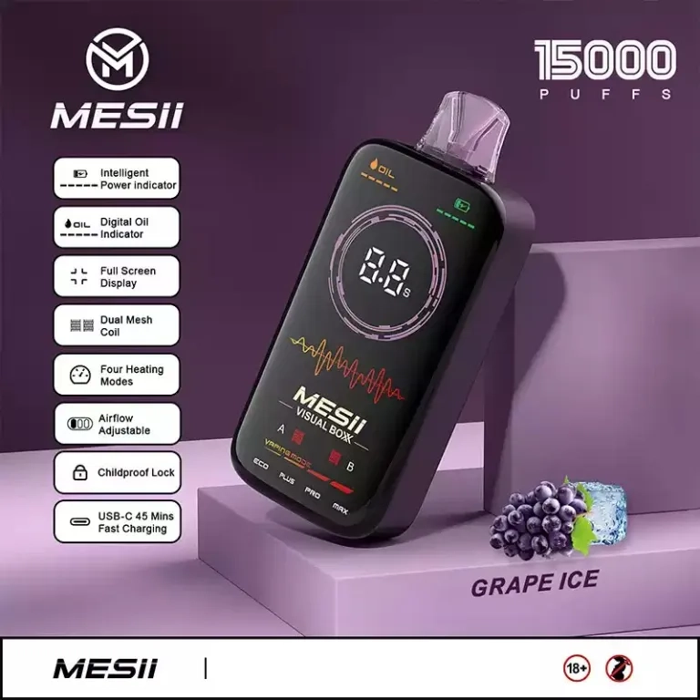 Mesii visual boxx 16000 puffs teljes képernyős kijelző eldobható vape tömeges vásárlás nagykereskedelmi