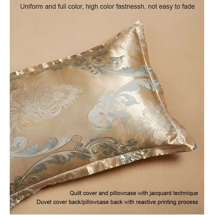 【🎁FRETE GRÁTIS🎁】CONJUNTO DE CAMA JACQUARD DE CETIM DE LUXO EUROPEU DE 4 PEÇAS