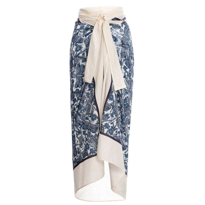 2025 New Blue Dragonfly Printed Swimsuit and Sarong