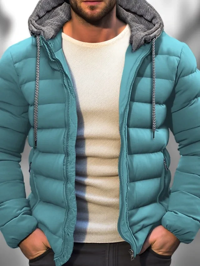 🔥METADE DO PREÇO HOJE, JAQUETA MASCULINA DE INVERNO COM CAPUZ E JAQUETA DE PENAS