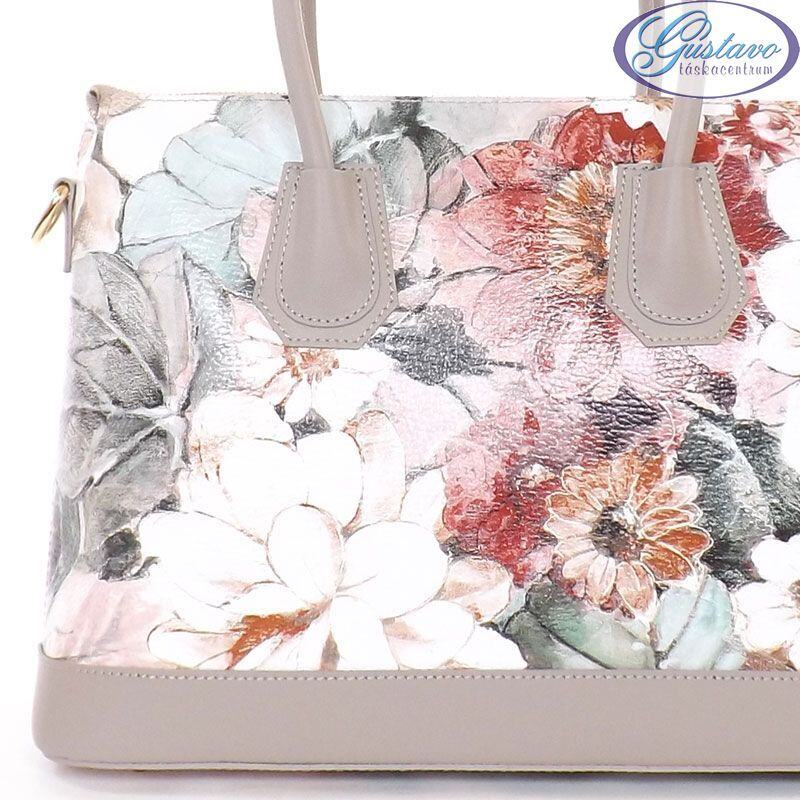 GEUNINE LEATHER BŐR TÁSKA VIRÁGMINTÁS