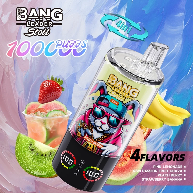 Bang Leader Stoll 100K Puffs Vape 7.Pink Lemonade & Kiwi Passion Fruit Guava & Peach Berry & Strawberry Banana