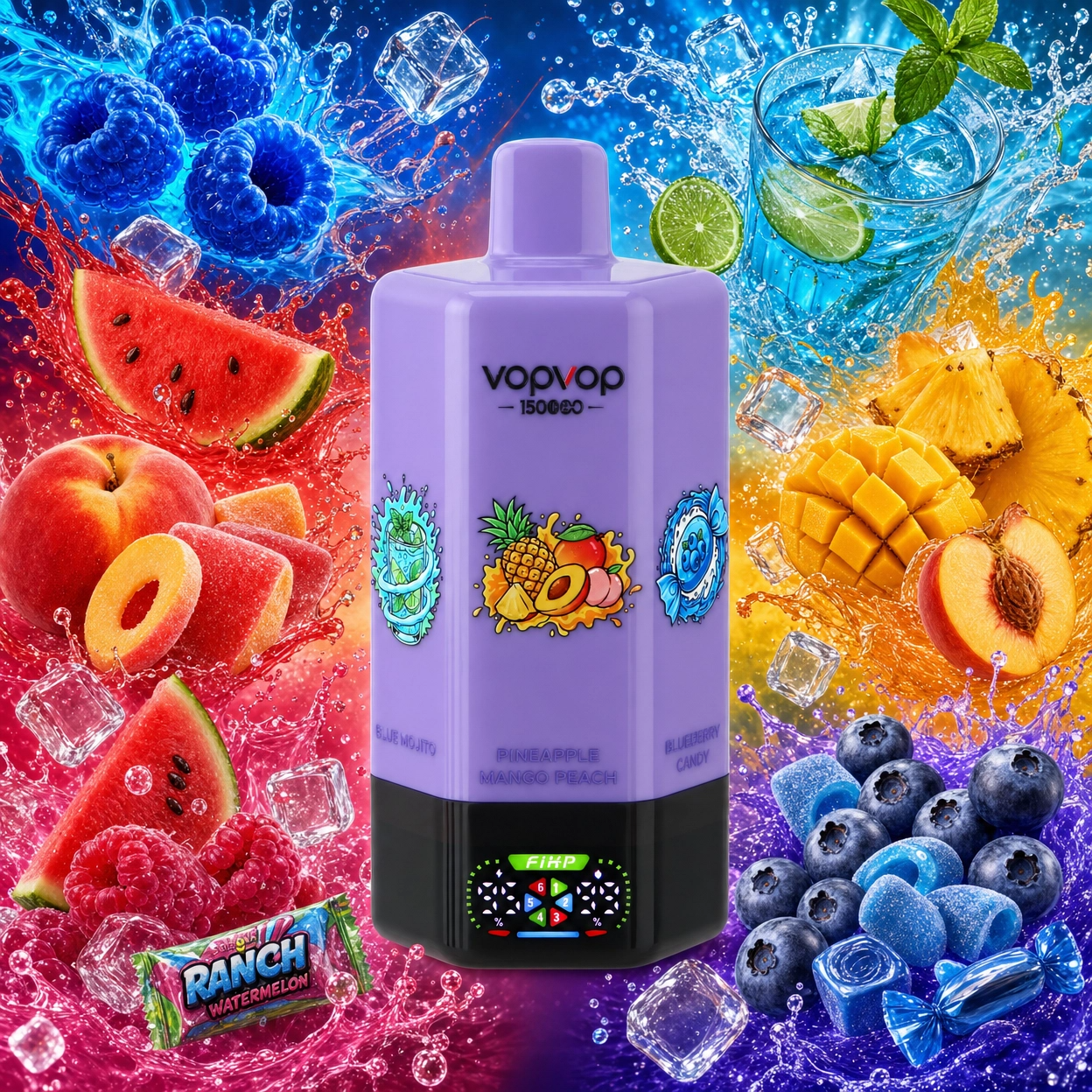 vopvop-150k-6in1-purple-blue-razz-watermelon-sour-peach-arbuz-razz-blue-mojito-pineapple-mango-blueberry-candies