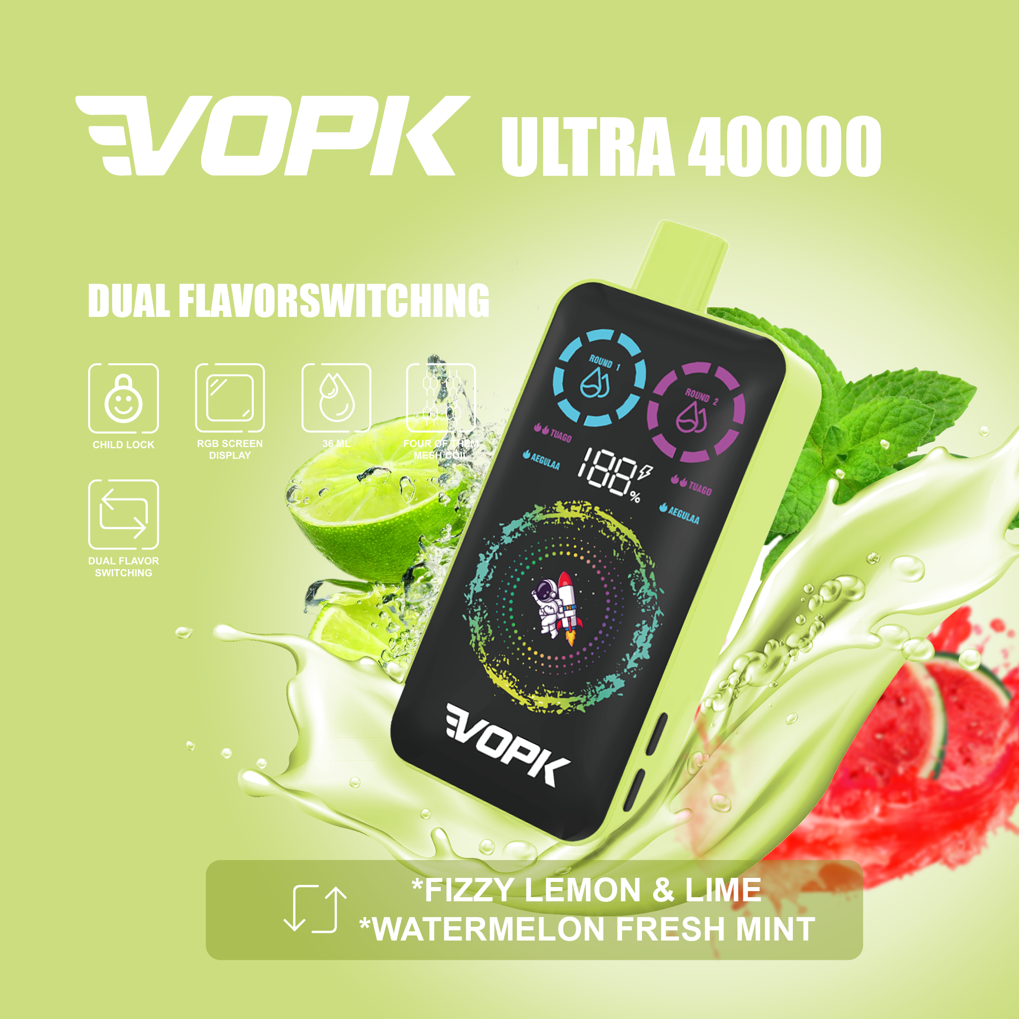 VOPK ULTRA 40000 Puffs Double Taste jednorazowe Vape - zaawansowane funkcje dla maksymalnej przyjemności B