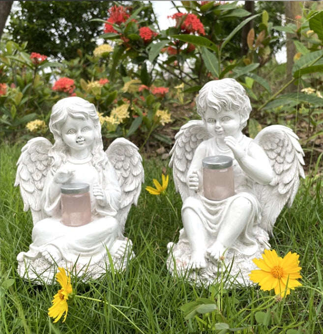 Angel šperky domáce solárne lampa dekorácie sochárstva remeslá