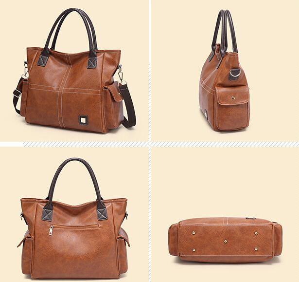 Large capacity retro style handbag