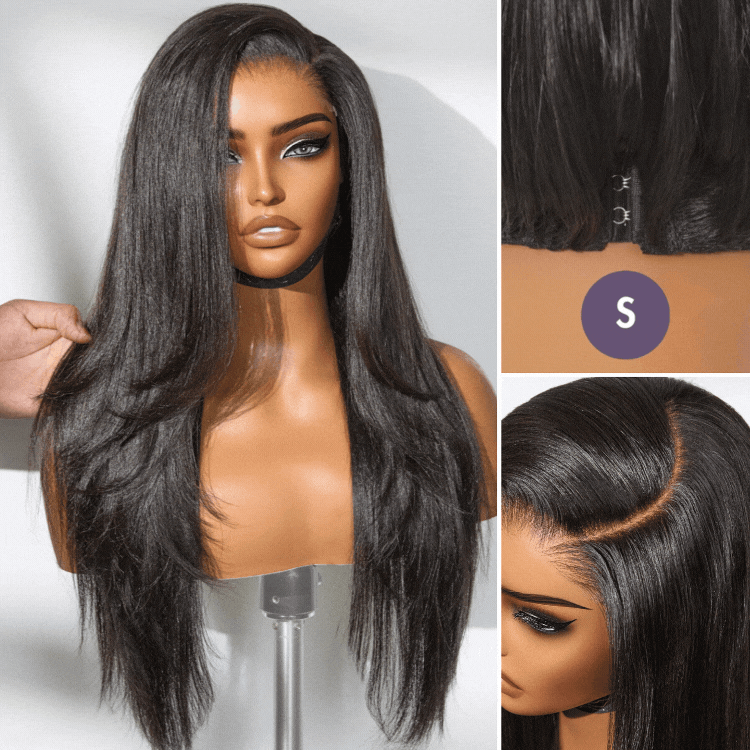 LUVME™ Natural Layered Thin Straight/Volucent Wavy Wig