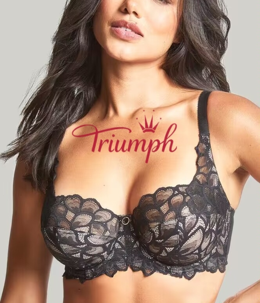 Triumph - (3 szt.) Biustonosz z haftowaną koronką i pełną miseczką