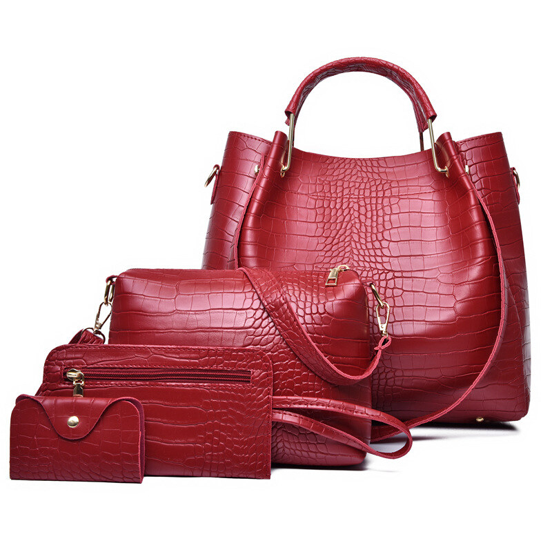 Conjunto de bolso de cuero de varias piezas hecho a mano