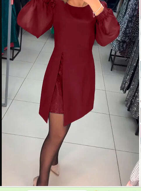 ❤️🔥【S-5XL】Retro dvodijelna lažna haljina s okruglim izrezom, mjehurićima, novo 2024