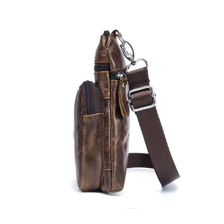 Męska skórzana mała torba listonoszka Crossbody
