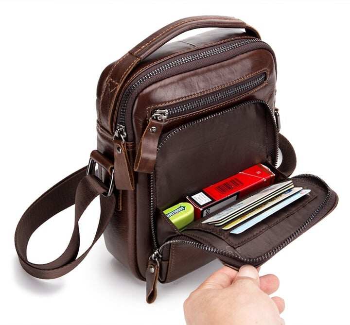 Skórzane męskie torby na ramię Crossbody Messenger Bag
