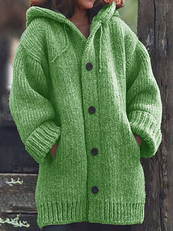 NOVO | COLETE MALHA COM BOTÕES COM CAPUZ