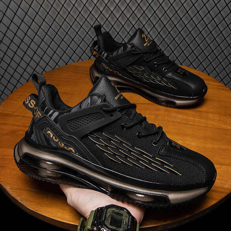 Sapatos de almofada de ar de verão de malha de escama de peixe, sapatos masculinos elegantes, sapatos esportivos casuais