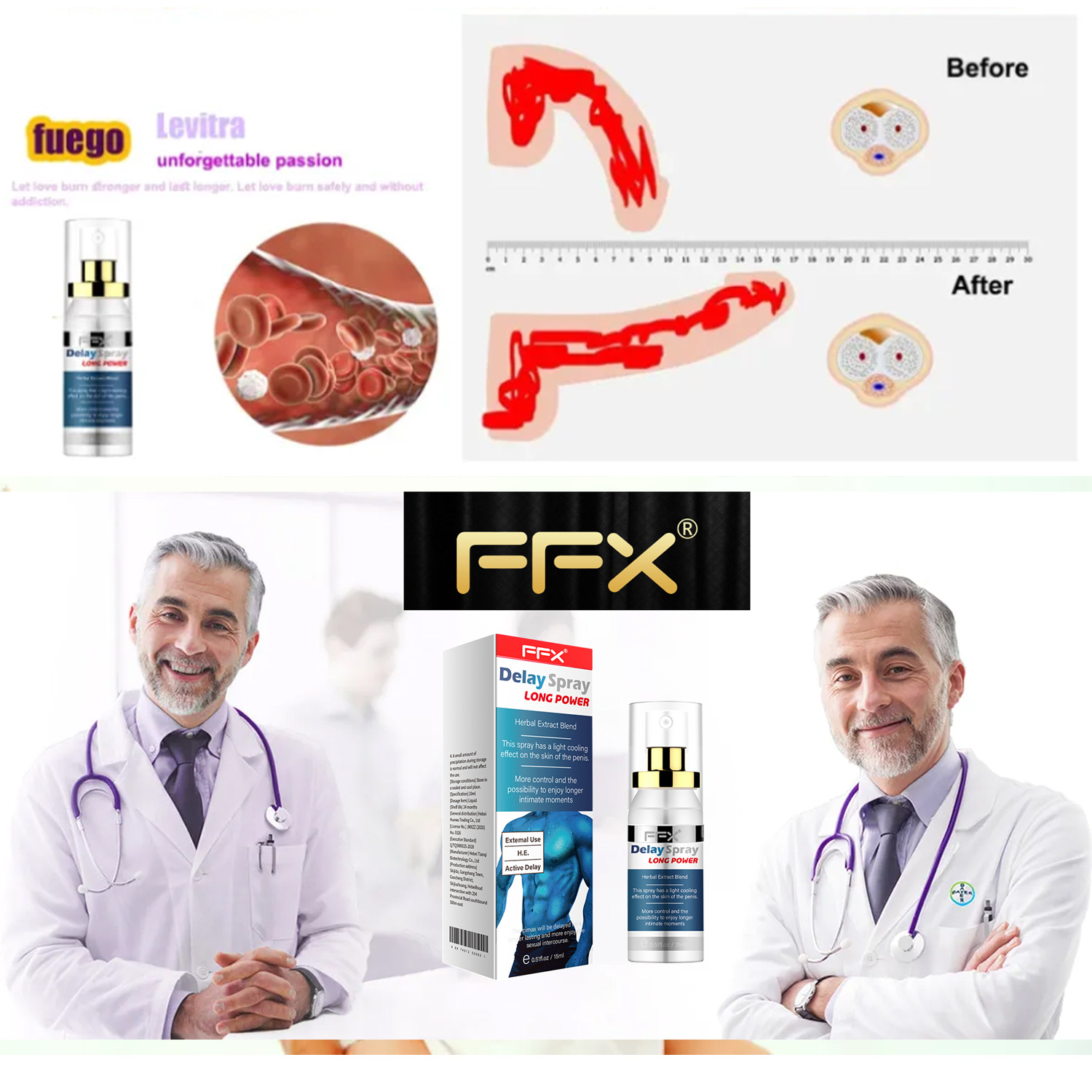 [FFX® Delayed Rapid Erection Spray] entra em vigor em 10 minutos, alcançando uma ereção rápida e durando até 3 horas durante o sexo. Melhorar efetivamente a impotência, ejaculação precoce, próstata e outras doenças