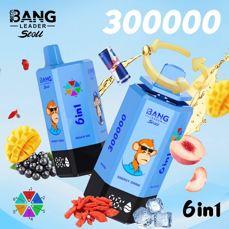 bang leader stoll 300000 puffs 1.Watermelon Ice & Red Bull & Strawberry Kiwi & Blueberry Ice & Lemon Lime & Strawberry Watermelon