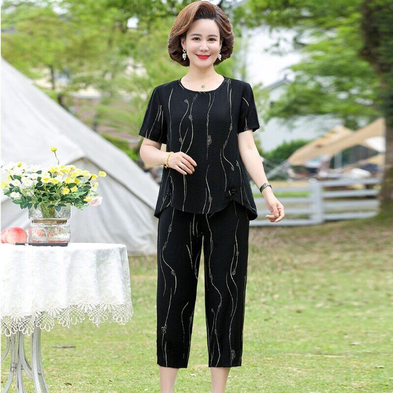 💃Vestido casual elegante de tamanho grande, solto, manga curta, duas peças