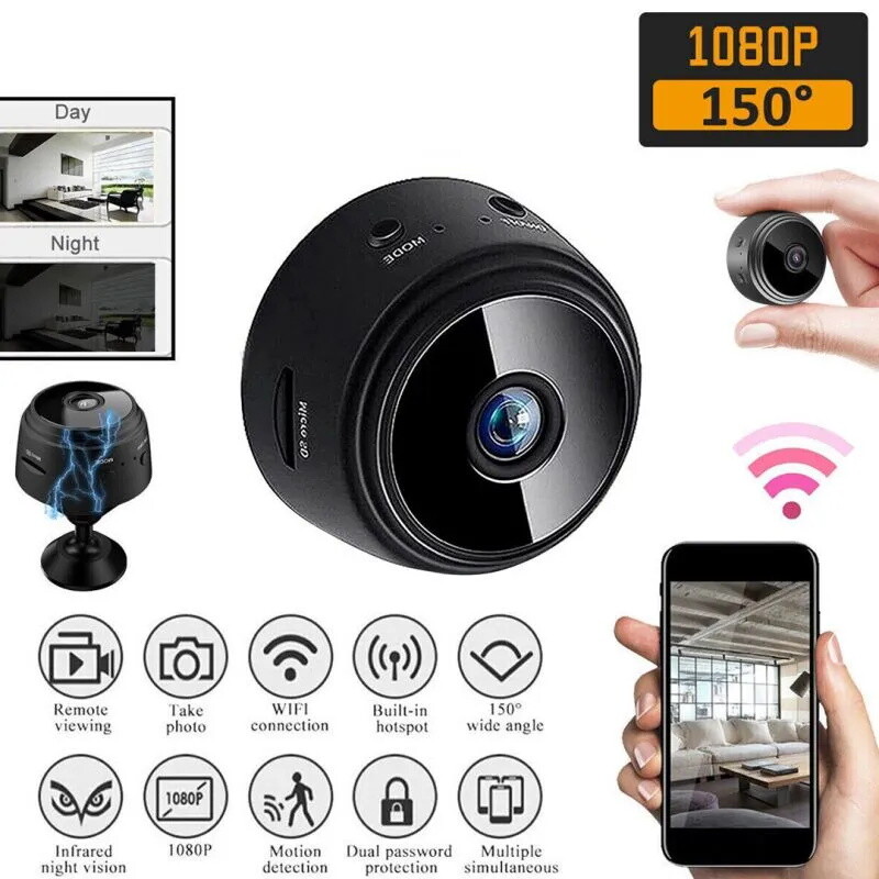 Mini câmera de segurança Wi-Fi Secure 360°