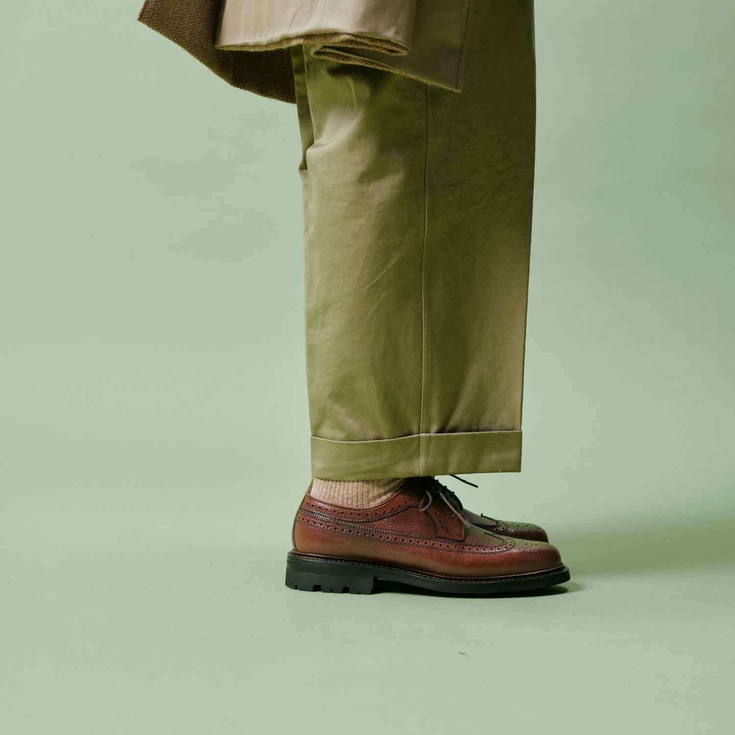 Brogues - Sapatos derby de couro granulado tricolor