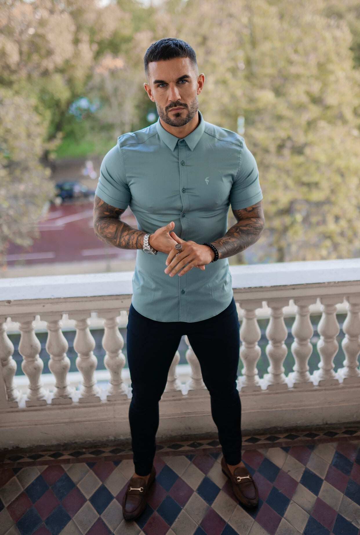 Slim Stretch Navy Sateen Trousers - FSH406