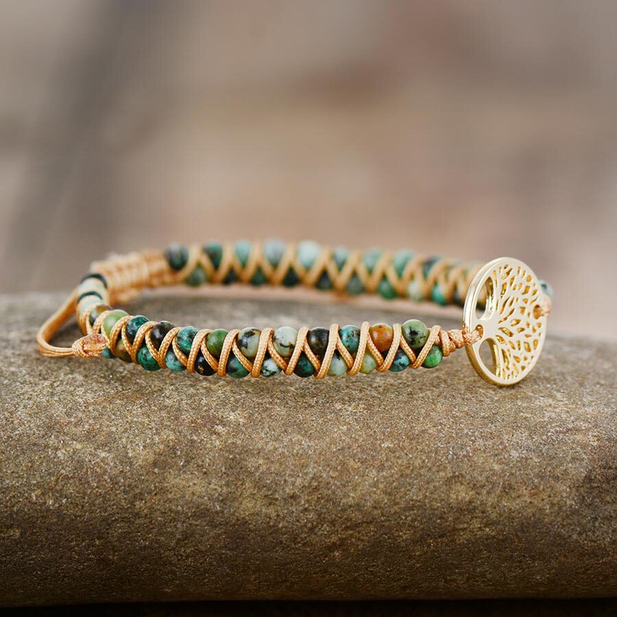 Pulseira de tecido Jasper Árvore da Vida