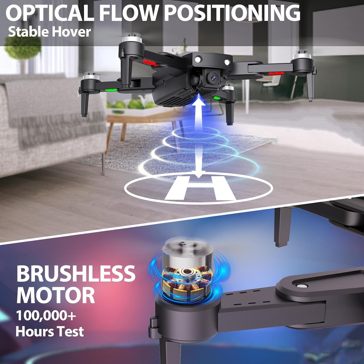 Drone GPS com câmera para adultos Drones 4K Motor sem escova Retorno automático para casa Transmissão WiFi 5G Dobrável FPV RC Quadcopter UAV Altitude Hold Siga-me 36 minutos de voo Estojo de transporte