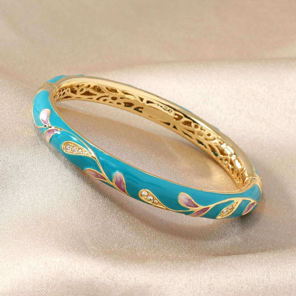 Pulseira magnética de esmalte Cloisonné de neodímio ouro titânio CZTICLE™