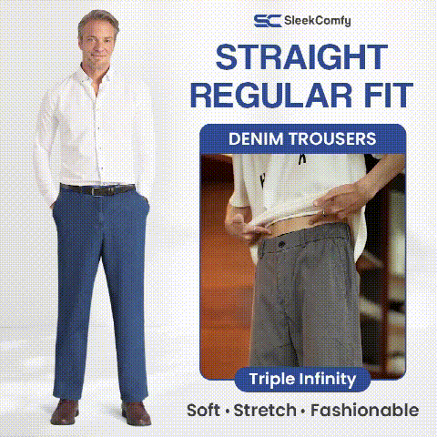 SleekComfy - Calça jeans reta com ajuste regular e conforto para o dia todo