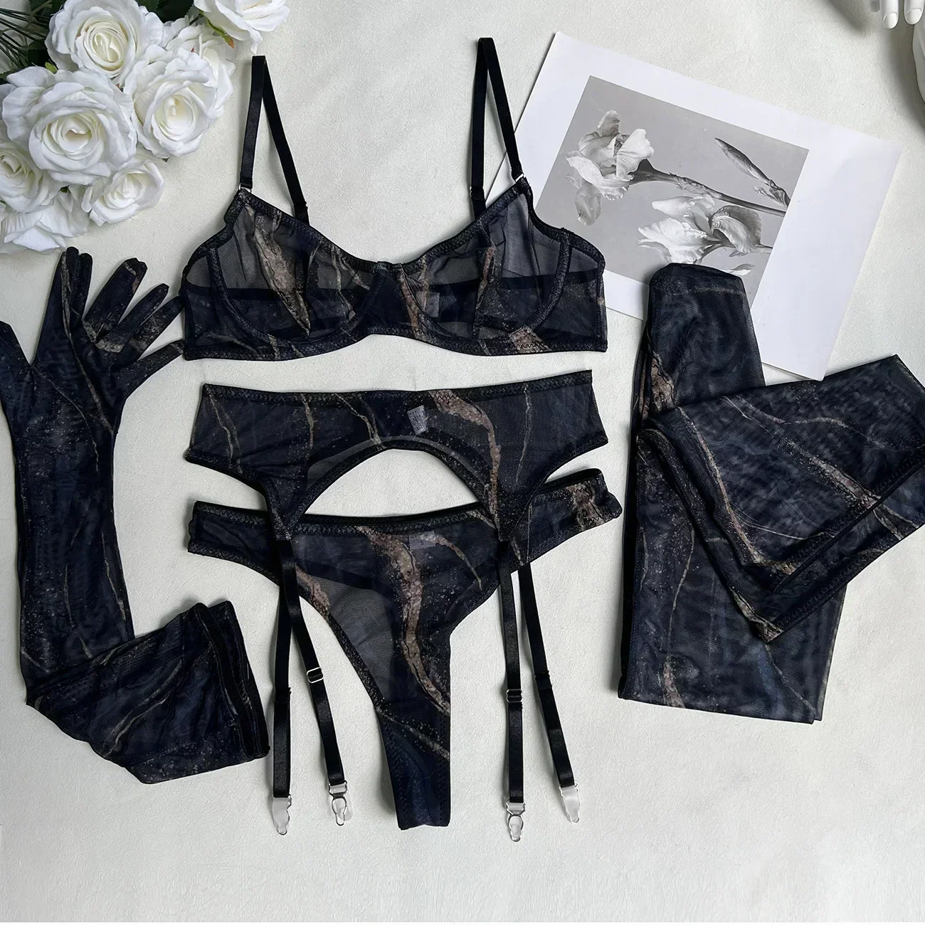 VALERIE -Conjunto de roupa interior tie-dye