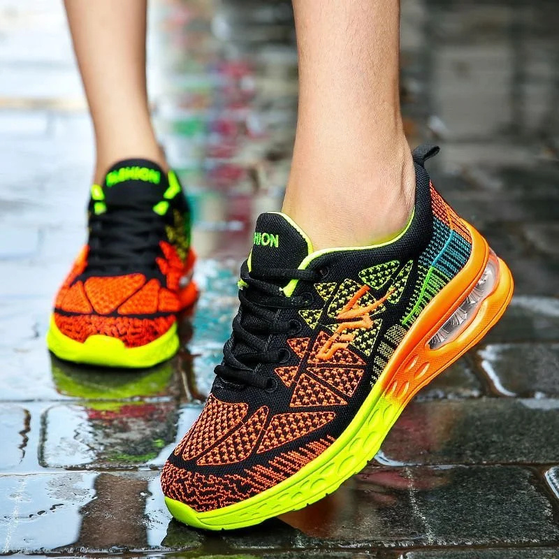 🔥Promoção da semana passada com 53% de desconto 🔥Tênis ortopédico multicolorido com almofada de ar para homens e mulheres