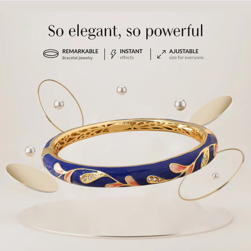Pulseira magnética de esmalte Cloisonné de neodímio ouro titânio CZTICLE™